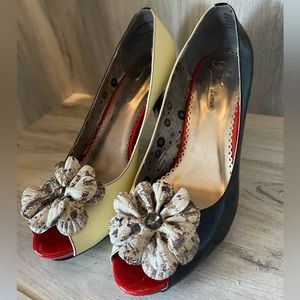 Poetic License Peep Toe “Cruella” Style Heels